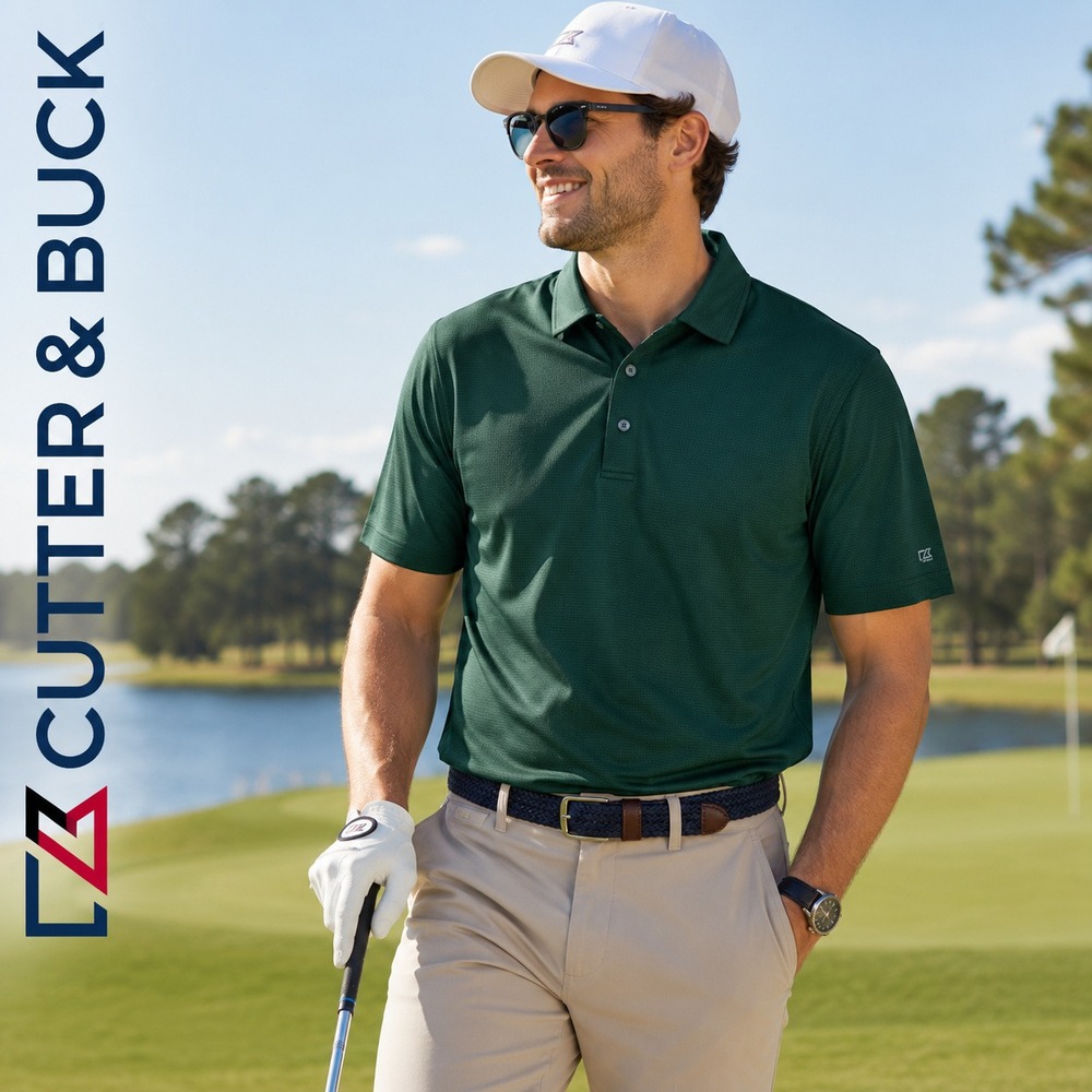 Cutter & Buck Polo Mens Small Green Golf Shirt DryTec Performance Stretch NWT